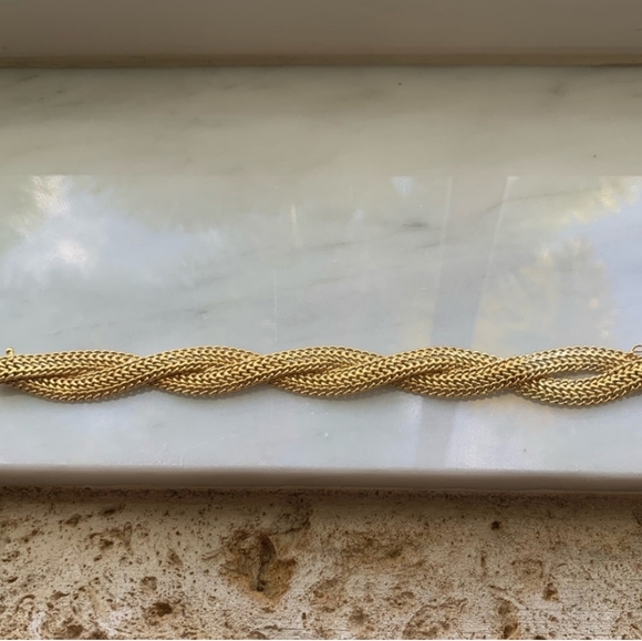 Vintage 14KT Double Interlocked Byzantine Bracelet - Picture 2 of 7